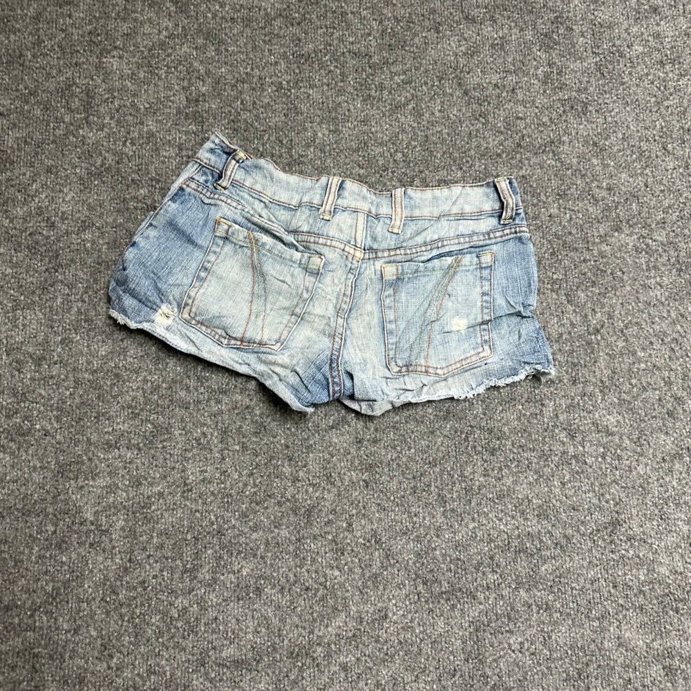 Mossimo Denim Shorts Womens Size 3 Light Wash Distressed Cutoff Raw Hem Casual